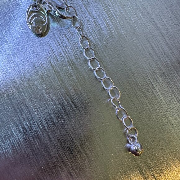 Chico’s Statement Necklace Amber Teardrop Pendant Multi-Strand Chain EUC - Picture 7 of 9